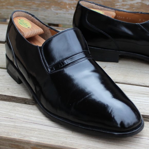 Vtg Dack’s Black Polished Slip-on Loafer, EUC - Picture 2 of 13